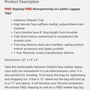 Adrienne Vittadini Laptop Totes Bag